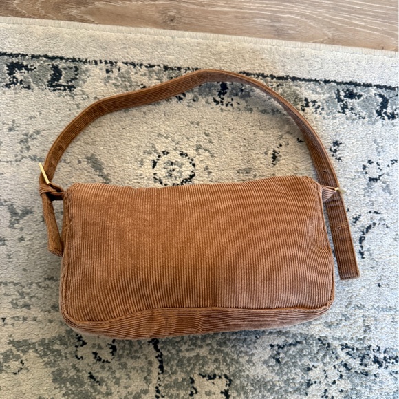 Cotton On Brown Corduroy Shoulder Bag fendi baguette style - Picture 2 of 3